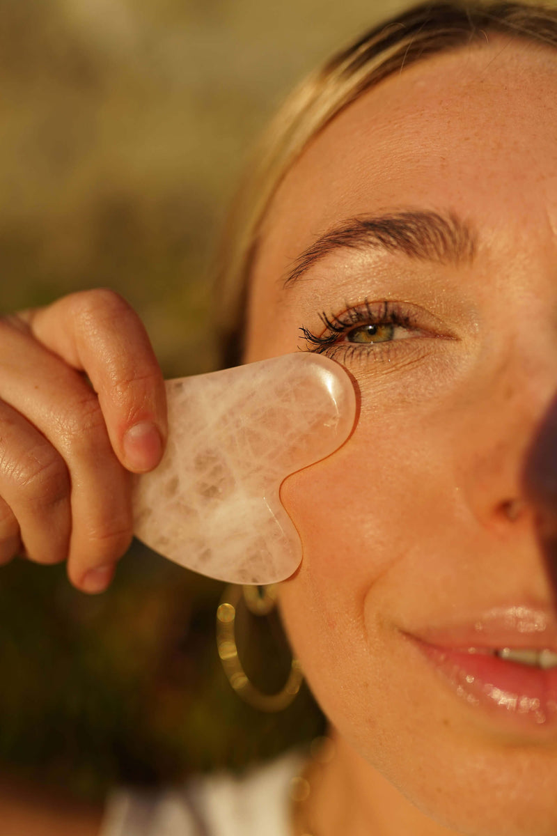 Rose Quartz Set Facial Roller & Gua Sha