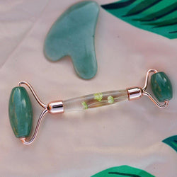 Green Aventurin Facial Roller Gua Sha - shop.greenmoon